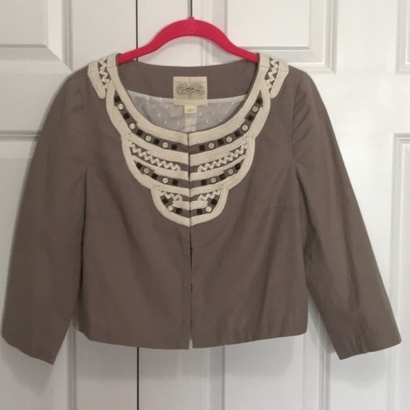 ANTHROPOLOGIE Cidra Textured Cropped Jacket - Picture 1 of 10